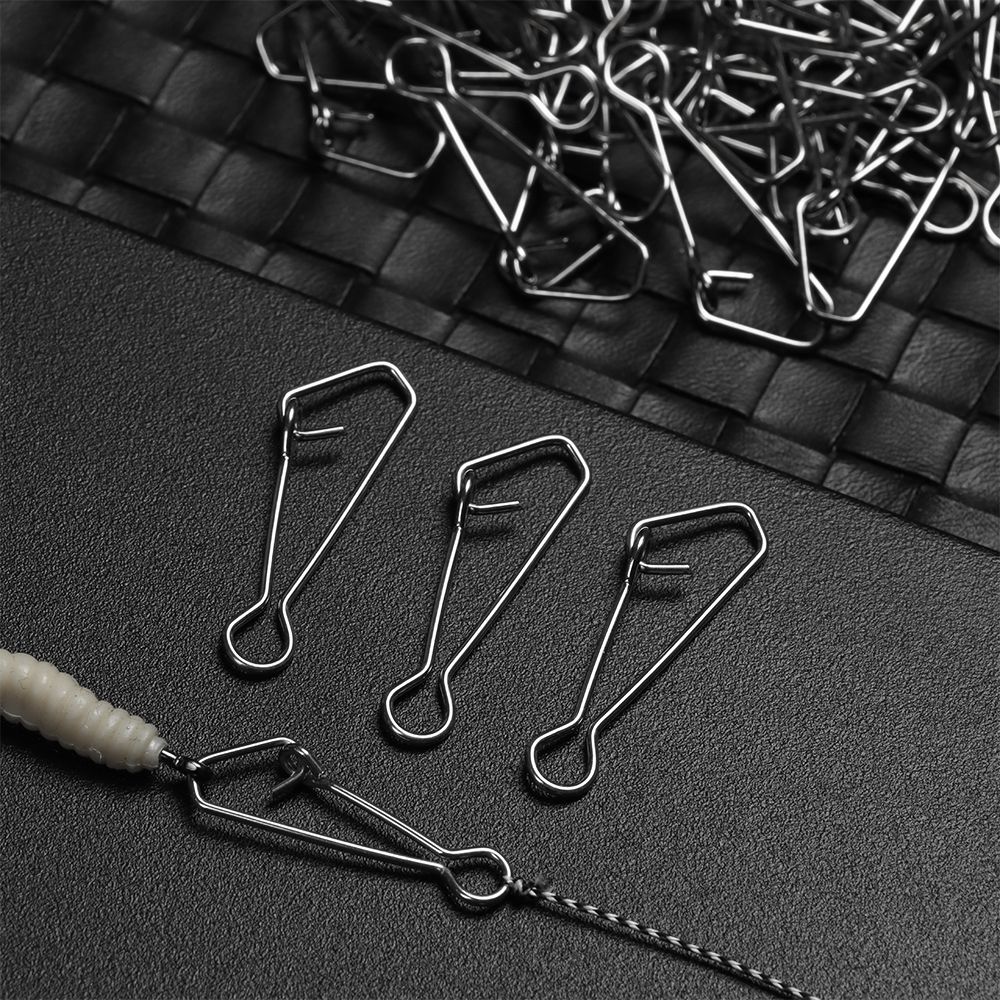 Saltwater Line - 釣り針付きフック,50ピース/パック,釣り針,0〜7 #,ステンレス鋼,安全ピン,スイベル
