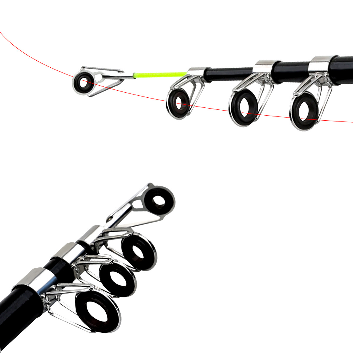 釣り竿とリールのコンボセット、ストレートハンドルスピニングリ - Freshwater Line のレビューと価格